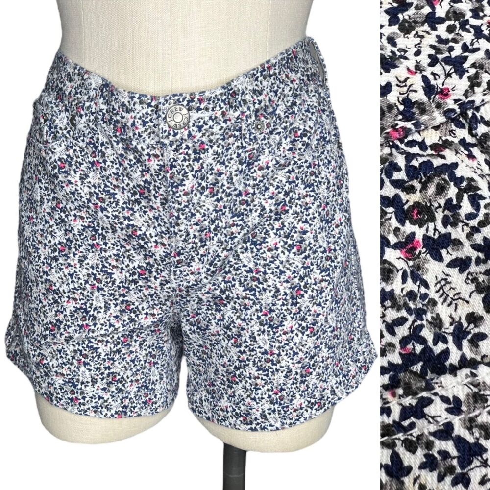 J. Crew Stretch Shorts Women's Flowers Design Micro Foral Multicolor Size 6